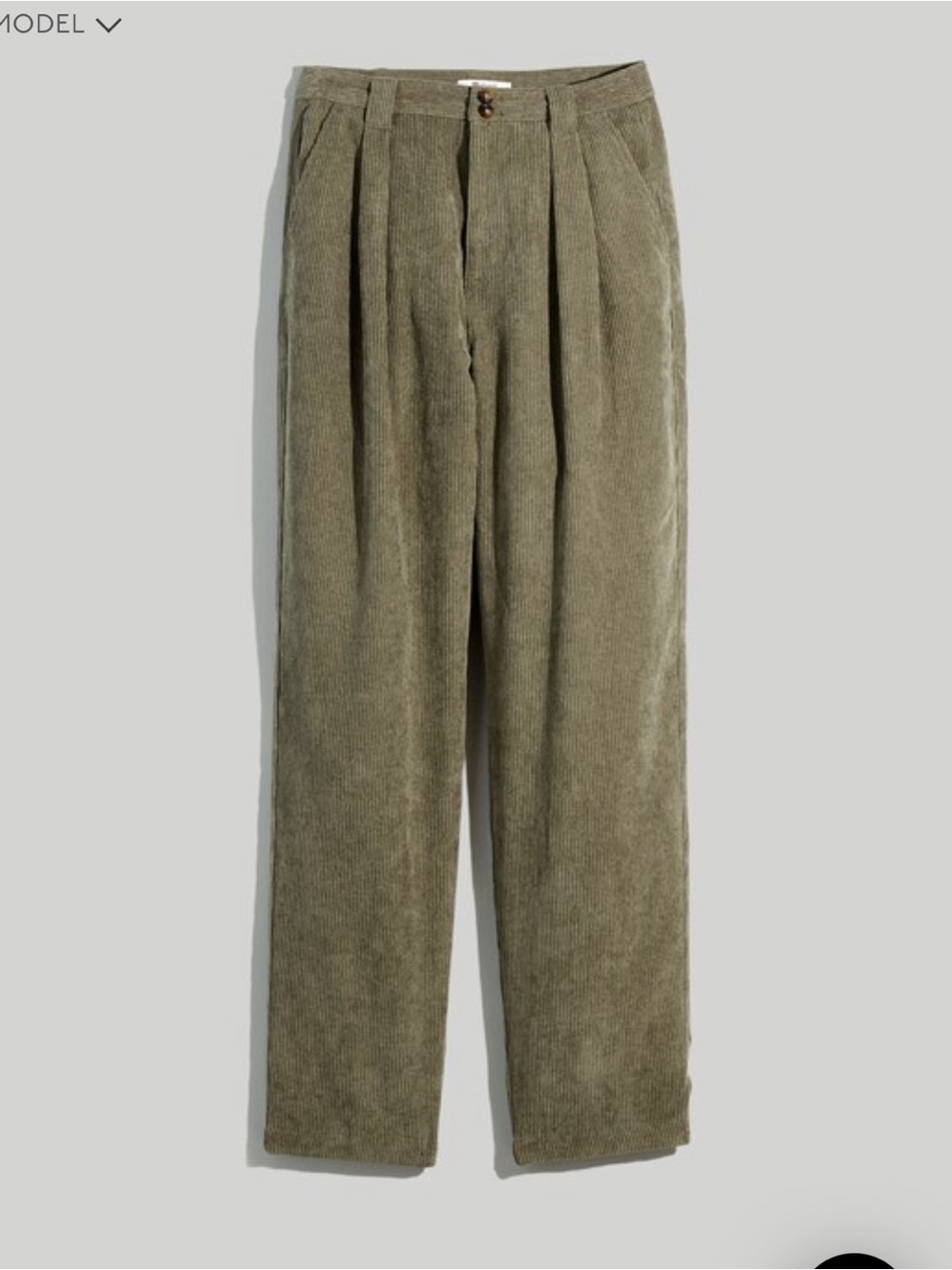 Madewell Corduroy High Rise Tapered Pant